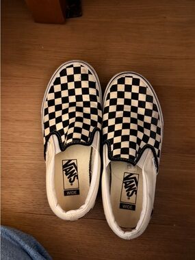 Vans Kids Checkerboard Slip-On Sneakers - Black & White